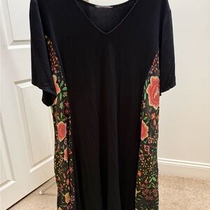 Johnny Was black and printed tunic dress